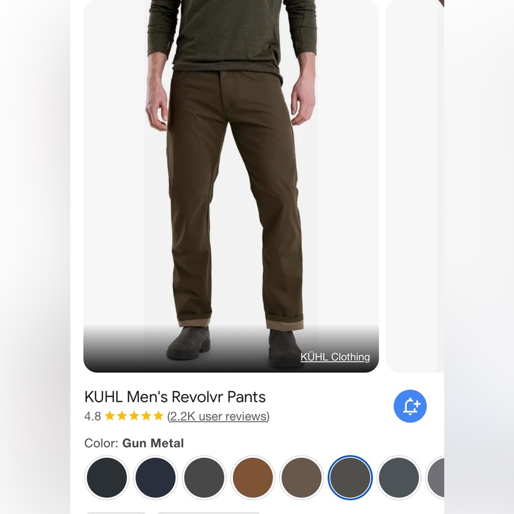 Kuhl Revolvr pants- men 31 waist, 30 length, gun metal